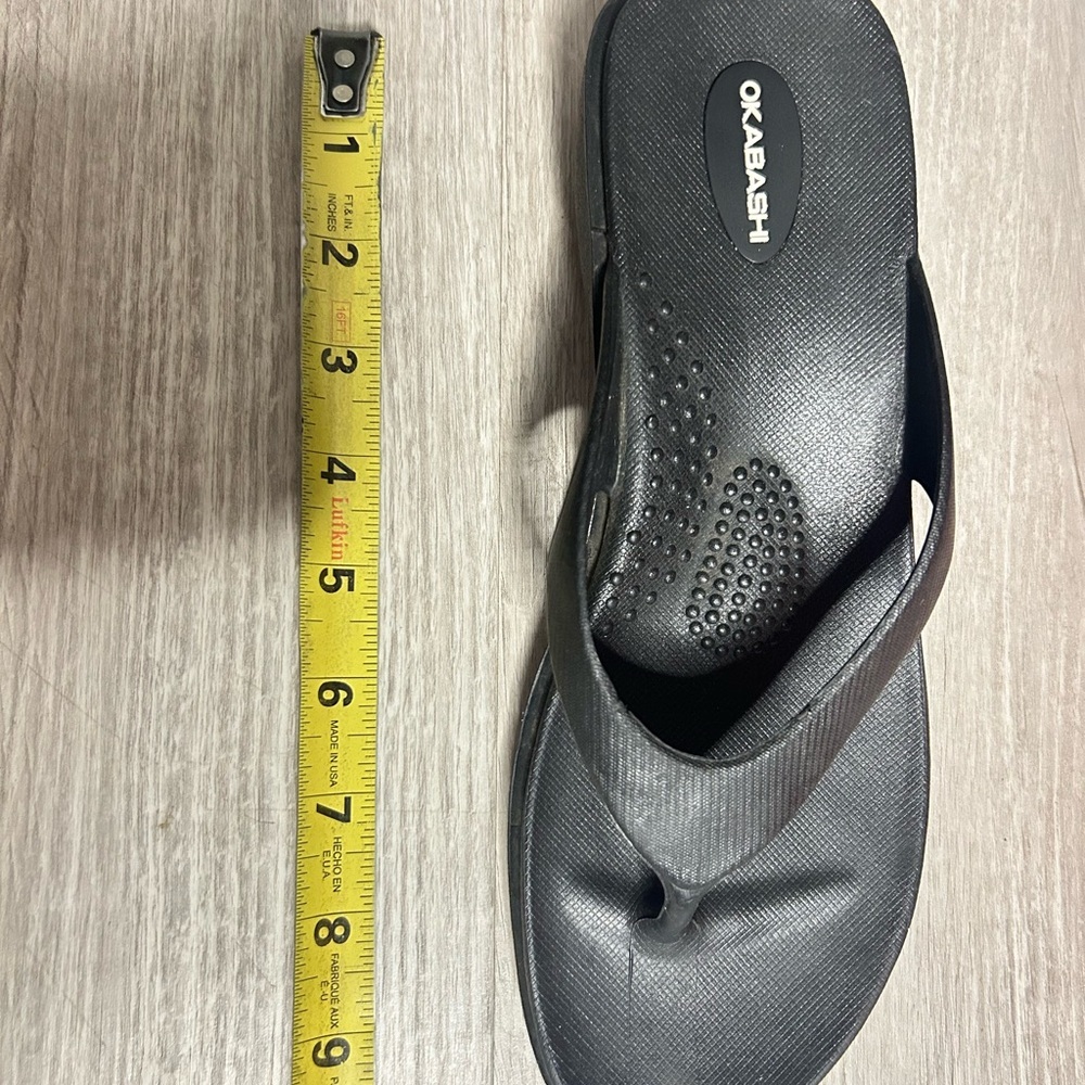 Okabashi Black Sandals with Cushioned Strap and Contoured Footbed - Picture 7 of 7